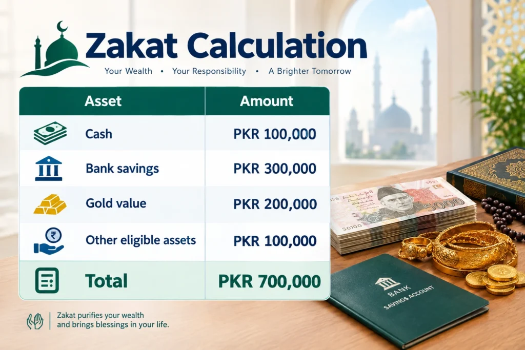 Zakat Calculator Pakistan for Cash Gold and Savings